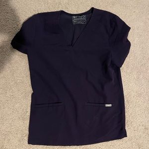 Figs three pocket scrub top - purple